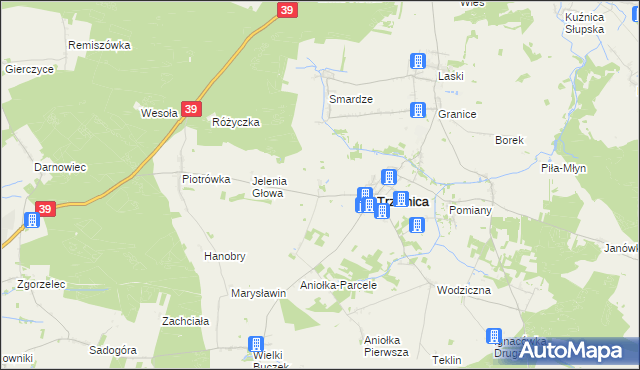 mapa Siemionka, Siemionka na mapie Targeo