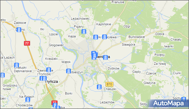mapa Sieniawa powiat przeworski, Sieniawa powiat przeworski na mapie Targeo