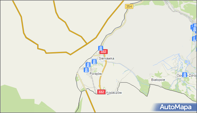 mapa Sieniawka gmina Bogatynia, Sieniawka gmina Bogatynia na mapie Targeo