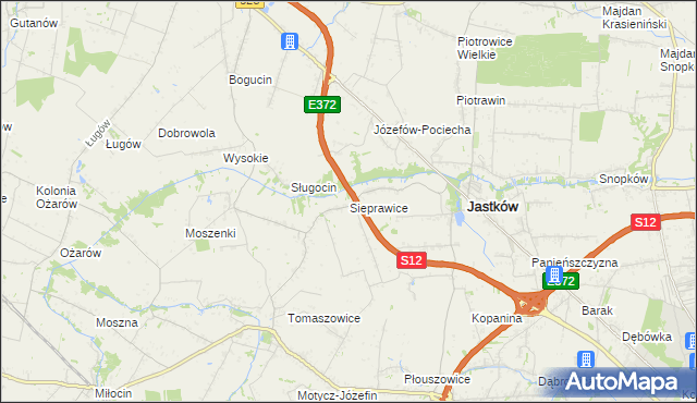 mapa Sieprawice, Sieprawice na mapie Targeo