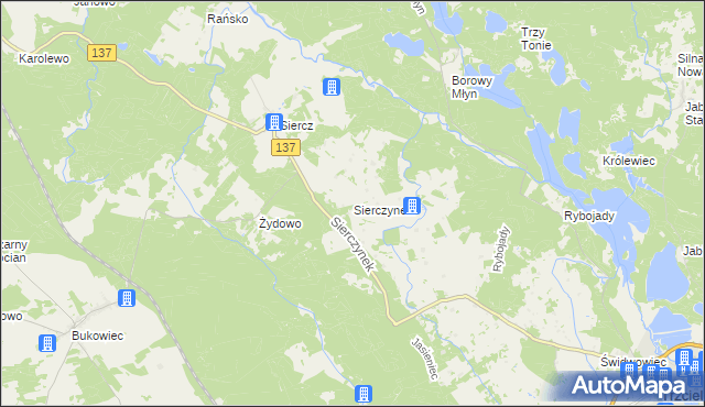 mapa Sierczynek, Sierczynek na mapie Targeo
