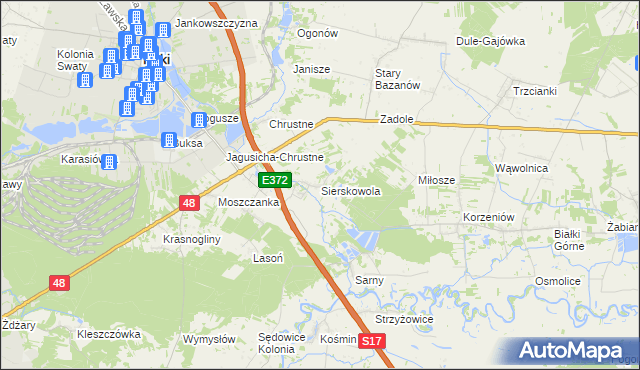 mapa Sierskowola, Sierskowola na mapie Targeo