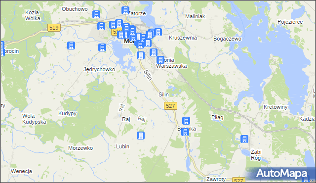 mapa Silin, Silin na mapie Targeo