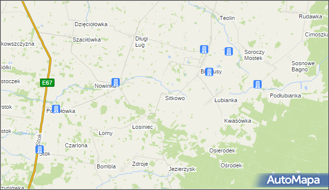 mapa Sitkowo, Sitkowo na mapie Targeo