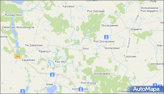 mapa Sitno gmina Sośno, Sitno gmina Sośno na mapie Targeo