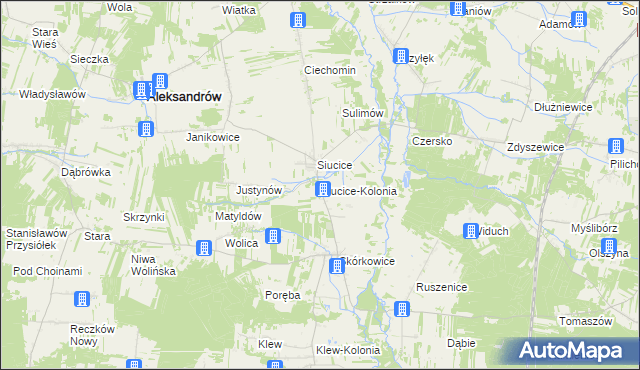 mapa Siucice-Kolonia, Siucice-Kolonia na mapie Targeo