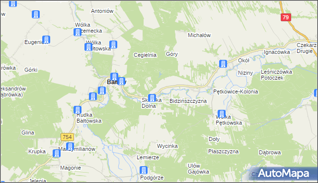 mapa Skarbka, Skarbka na mapie Targeo