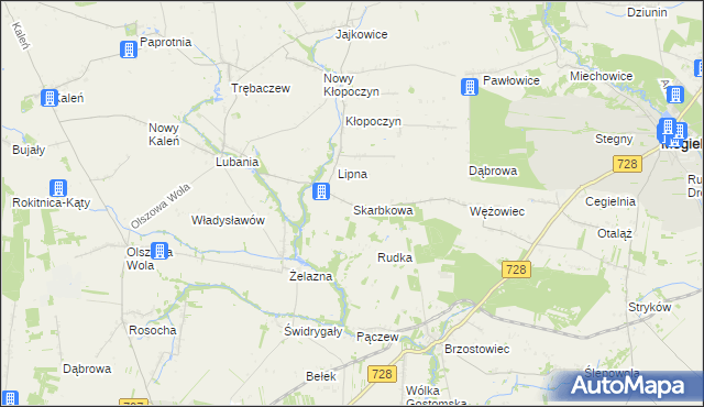 mapa Skarbkowa, Skarbkowa na mapie Targeo