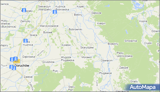 mapa Skarydzew, Skarydzew na mapie Targeo