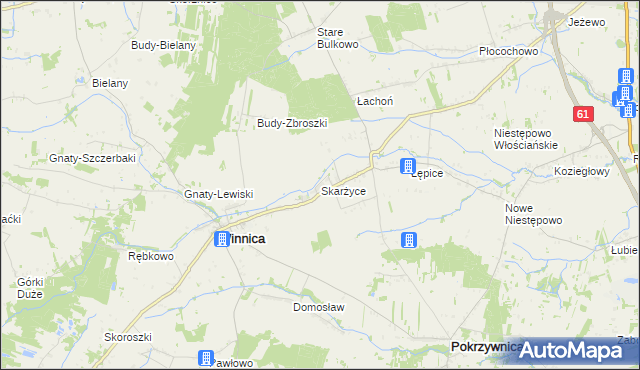 mapa Skarżyce gmina Winnica, Skarżyce gmina Winnica na mapie Targeo