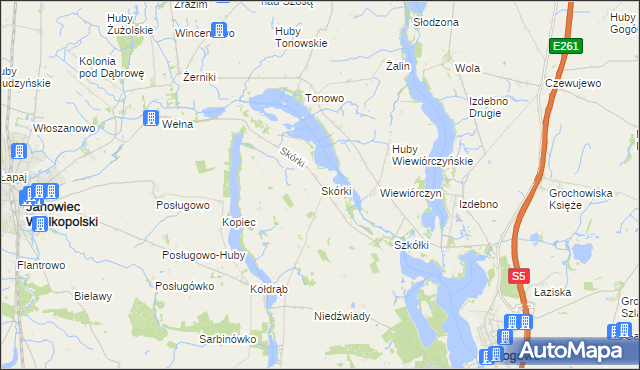 mapa Skórki, Skórki na mapie Targeo