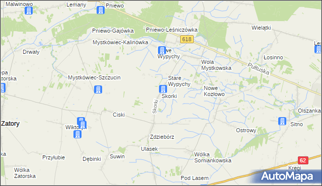 mapa Skorki, Skorki na mapie Targeo