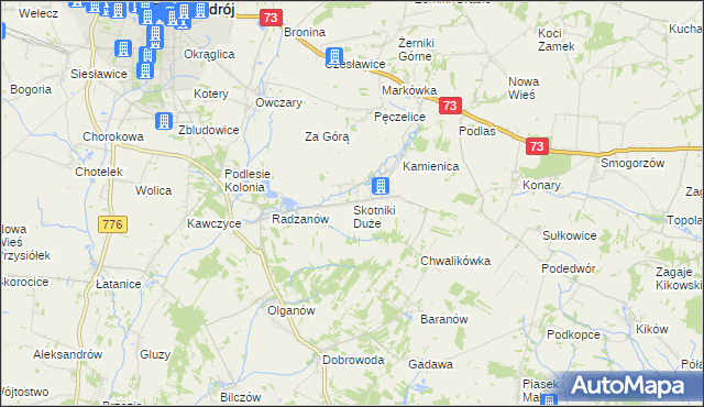 mapa Skotniki Duże, Skotniki Duże na mapie Targeo