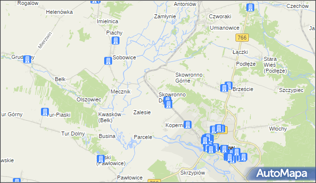 mapa Skowronno Dolne, Skowronno Dolne na mapie Targeo