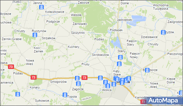 mapa Skrobaczów, Skrobaczów na mapie Targeo