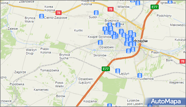 mapa Skroniów, Skroniów na mapie Targeo