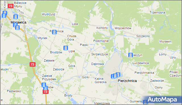 mapa Skrzelczyce, Skrzelczyce na mapie Targeo