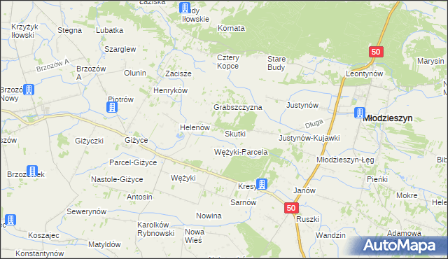 mapa Skutki, Skutki na mapie Targeo