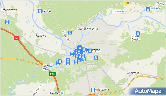 mapa Skwierzyna, Skwierzyna na mapie Targeo