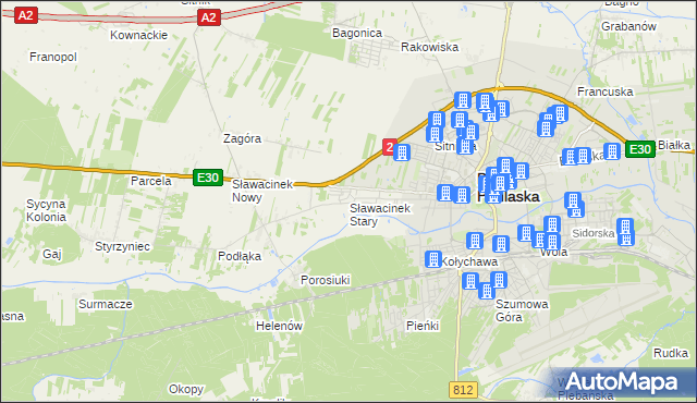 mapa Sławacinek Stary, Sławacinek Stary na mapie Targeo