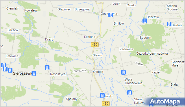 mapa Sławin, Sławin na mapie Targeo