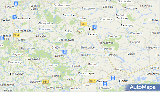 mapa Sławkowice, Sławkowice na mapie Targeo