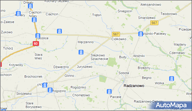 mapa Ślepkowo Królewskie, Ślepkowo Królewskie na mapie Targeo