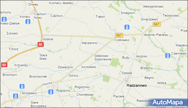 mapa Ślepkowo Szlacheckie, Ślepkowo Szlacheckie na mapie Targeo