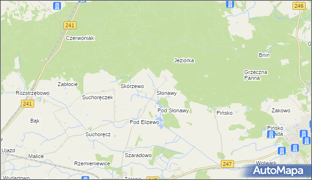 mapa Słonawy gmina Szubin, Słonawy gmina Szubin na mapie Targeo