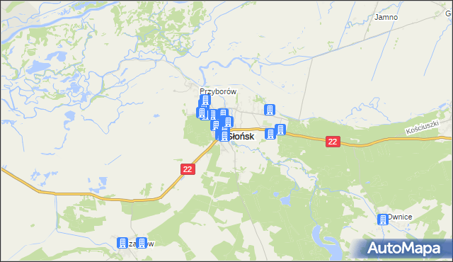 mapa Słońsk, Słońsk na mapie Targeo