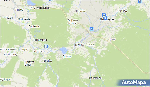mapa Słopiec, Słopiec na mapie Targeo