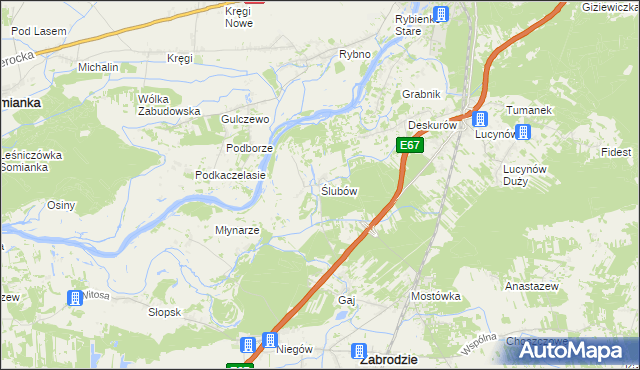 mapa Ślubów gmina Wyszków, Ślubów gmina Wyszków na mapie Targeo