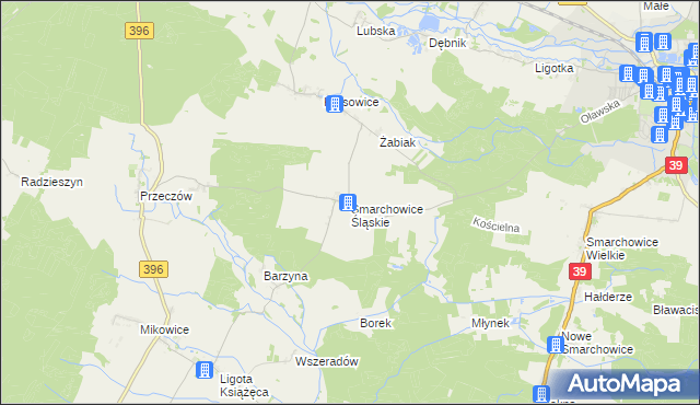 mapa Smarchowice Śląskie, Smarchowice Śląskie na mapie Targeo