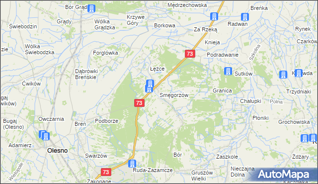 mapa Smęgorzów, Smęgorzów na mapie Targeo