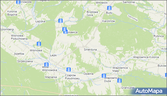 mapa Smerdyna, Smerdyna na mapie Targeo