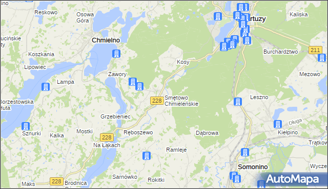 mapa Smętowo Chmieleńskie, Smętowo Chmieleńskie na mapie Targeo