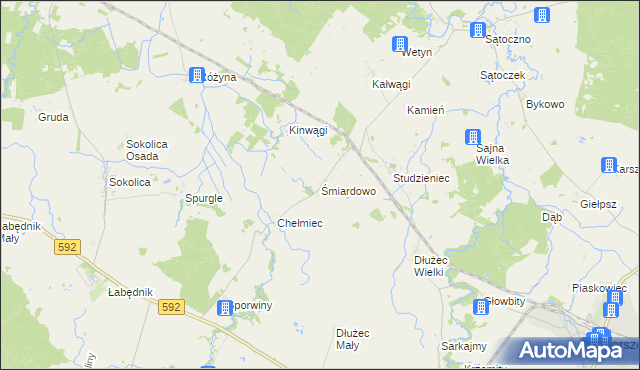 mapa Śmiardowo gmina Sępopol, Śmiardowo gmina Sępopol na mapie Targeo