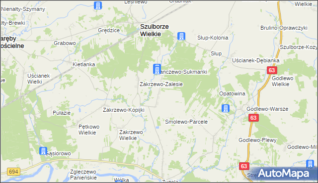 mapa Smolewo-Wieś, Smolewo-Wieś na mapie Targeo