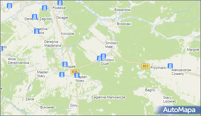mapa Smólsko Duże, Smólsko Duże na mapie Targeo