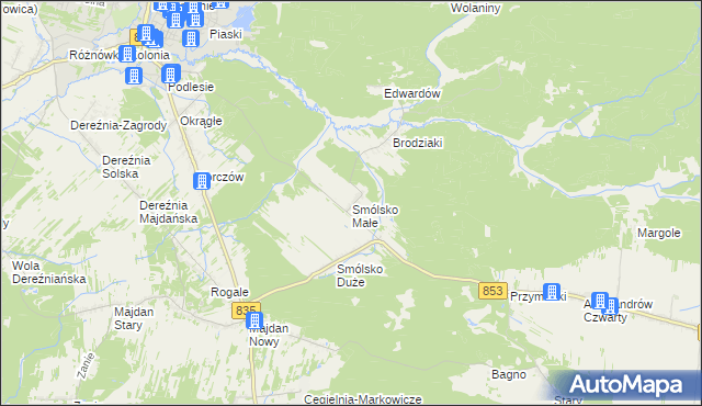 mapa Smólsko Małe, Smólsko Małe na mapie Targeo