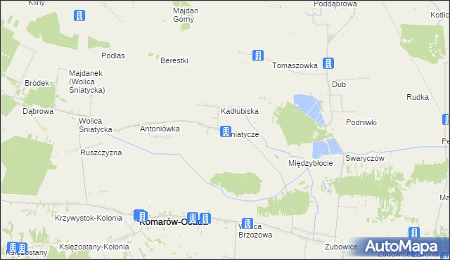 mapa Śniatycze, Śniatycze na mapie Targeo