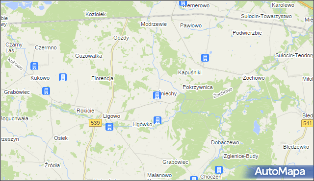 mapa Śniechy, Śniechy na mapie Targeo