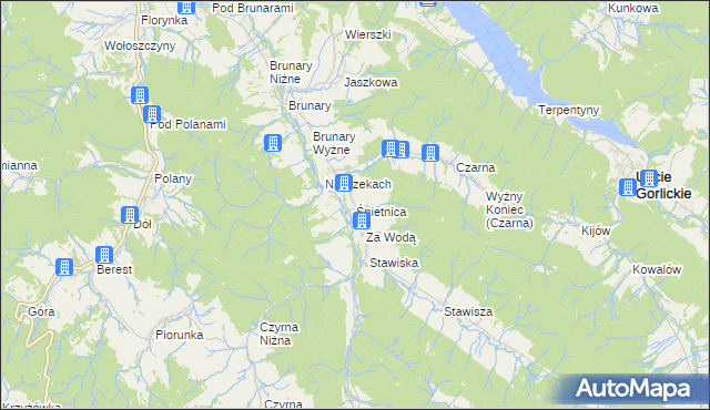 mapa Śnietnica, Śnietnica na mapie Targeo