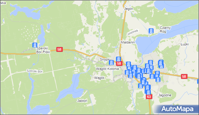 mapa Snopki, Snopki na mapie Targeo