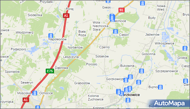mapa Sobaków, Sobaków na mapie Targeo