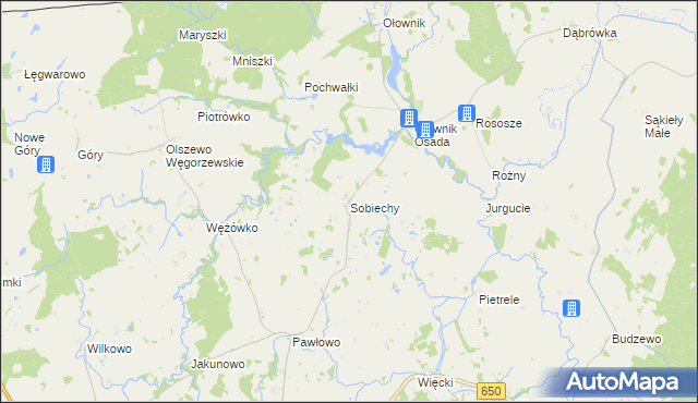 mapa Sobiechy, Sobiechy na mapie Targeo