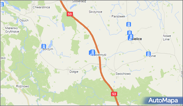 mapa Sobiemyśl, Sobiemyśl na mapie Targeo