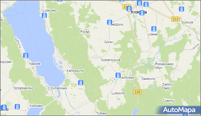 mapa Sobieńczyce, Sobieńczyce na mapie Targeo