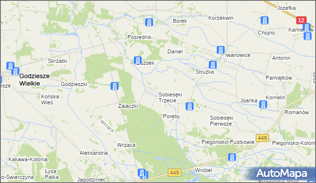 mapa Sobiesęki Trzecie, Sobiesęki Trzecie na mapie Targeo