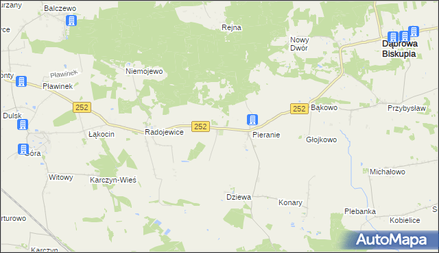 mapa Sobiesiernie gmina Dąbrowa Biskupia, Sobiesiernie gmina Dąbrowa Biskupia na mapie Targeo